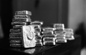 Silver bullion.